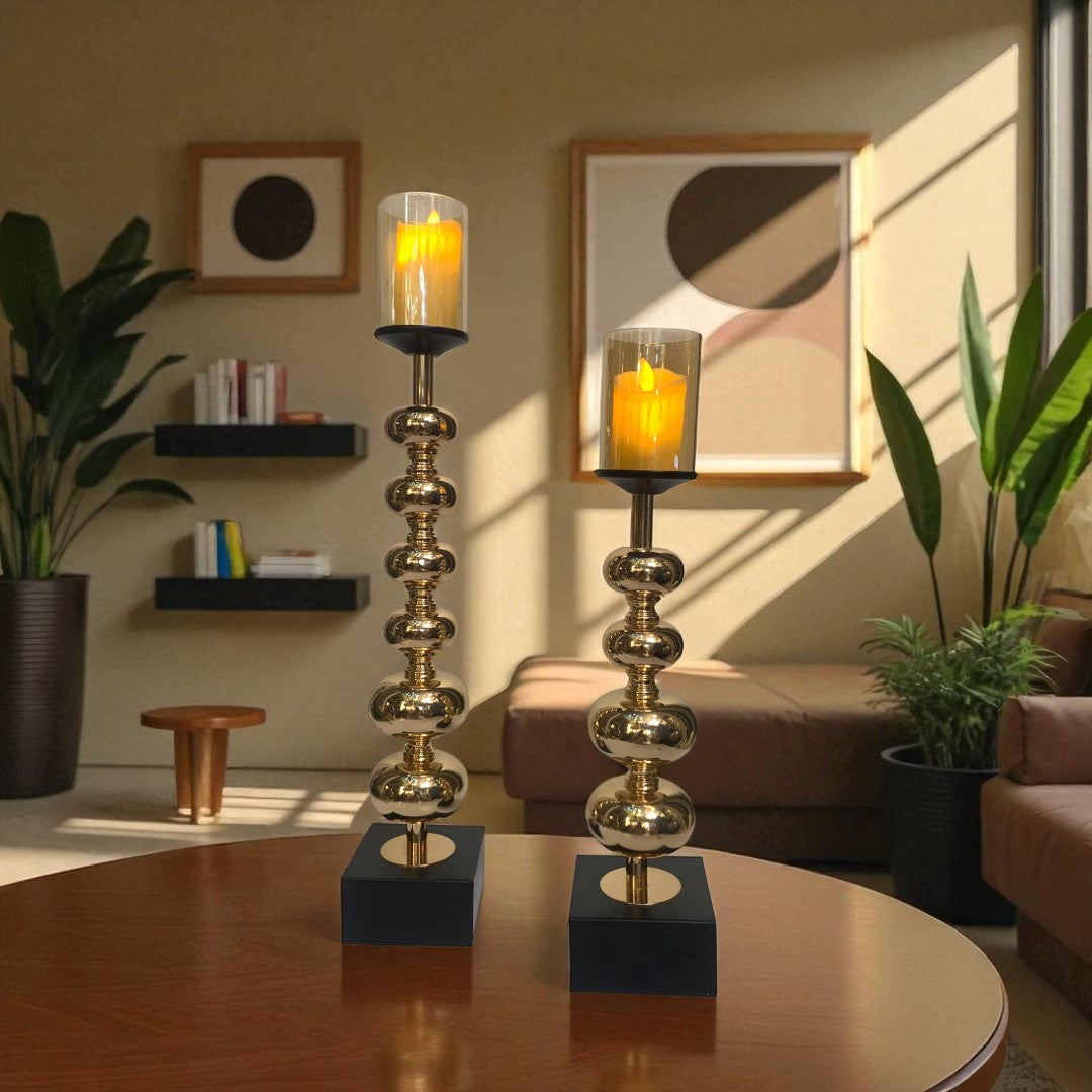 Luxe Modern Metallic Candle Stand